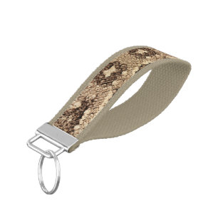 Exotic snake skin animal print texture pattern wrist keychain