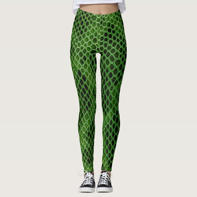 Exotic Snake Skin Background Leggings (Front)