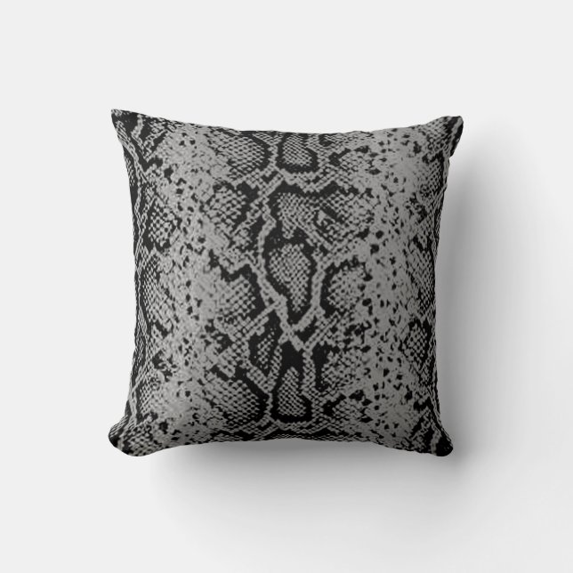 Exotic Snakeskin Pattern | charcoal grey Throw Pillow (Front)