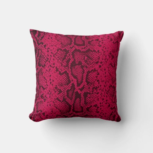 Exotic Snakeskin Pattern  magenta Throw Pillow