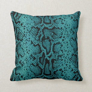 Exotic Snakeskin Pattern   turquoise Throw Pillow