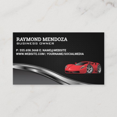 Exotic Sports Car  Red Italian  Auto Service Business Card