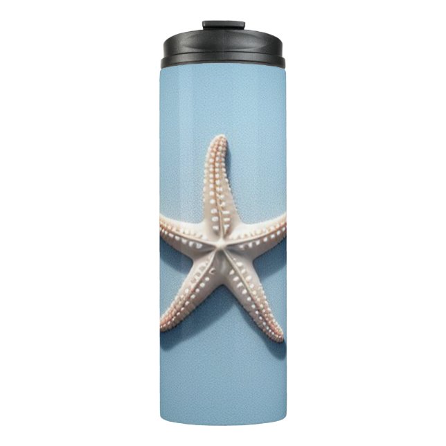 Exotic Starfish with Blue Background Thermal Tumbler (Front)