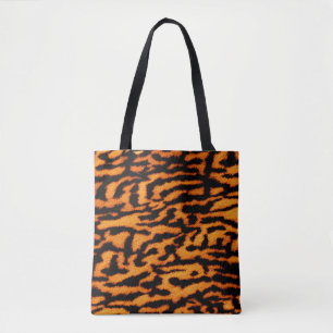 Exotic Stripped Big Cat Safari Deep Orange Tote Bag