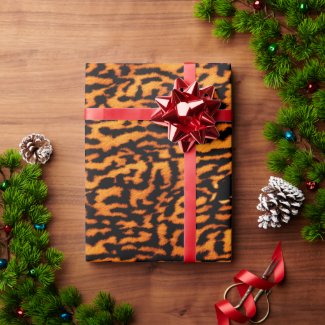 Exotic Stripped Big Cat Safari Deep Orange 