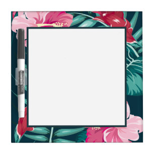 Exotic Summer Floral design Dry Erase Board
