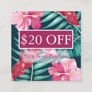 Exotic Summer Floral Discount Card