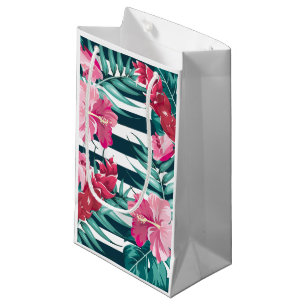 Exotic Summer Floral striped Small Gift Bag