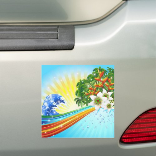 Exotic Summer Holidays Car Magnet