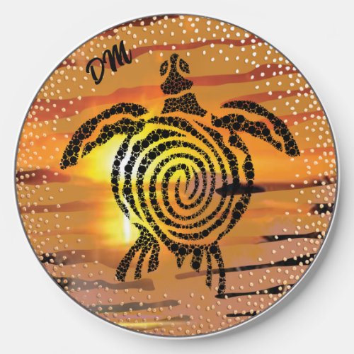 Exotic Sunset Sea Turtle  Wireless Charger