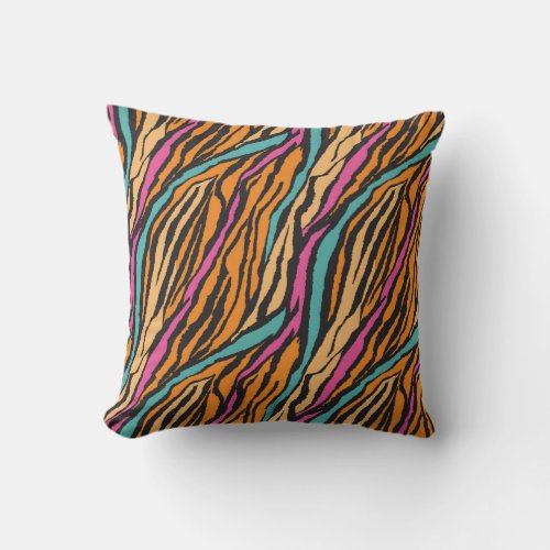 Exotic Tiger Fur Pattern Throw Pillow