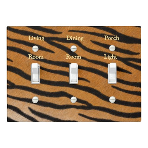 Exotic Tiger Fur Realistic Animal Print Customized Light Switch Cover