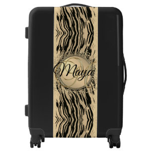 Exotic Tiger Print Monogram Luggage