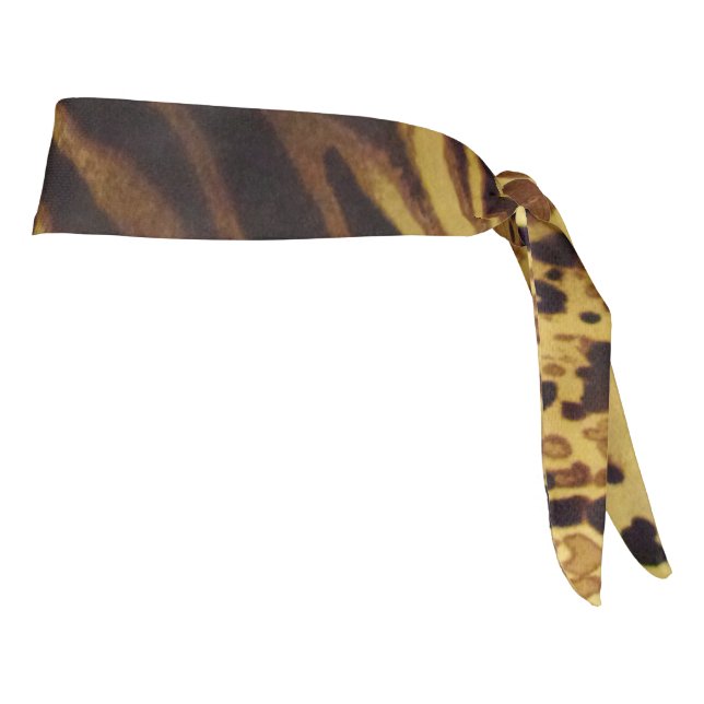 Exotic Tiger Stripe Animal Print Tie Headband (Rotate 90)