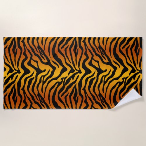 Exotic tiger striped  beach towel