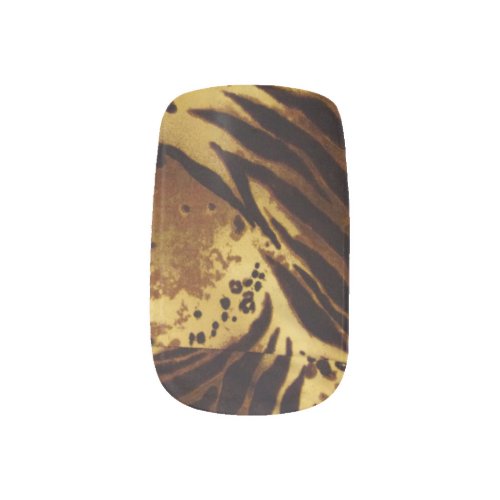 Exotic Tiger Stripes Brown Gold Animal Fashion Fun Minx Nail Art