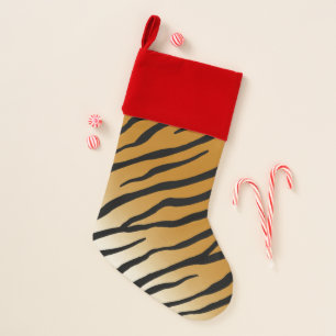 Exotic Tiger Stripes Jungle Wildlife Animal Print Christmas Stocking