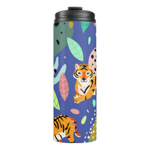 Exotic Tigers: Trendy Geometric Pattern. Thermal Tumbler