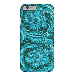 Exotic Tooled Leather Look | turquoise Barely There iPhone 6 Case