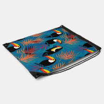 Exotic Toucan Pillow Vibrant Tropical Bird Pattern