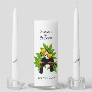 Exotic Toucans Personalized Unity Candle Set