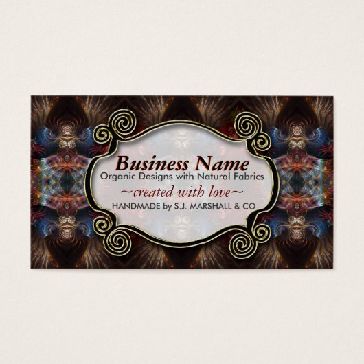 Exotic Tribal Fractal Arts New Age Business Cards (Front)