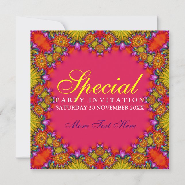 Exotic Tribal Fruity Party Invitations (Front)