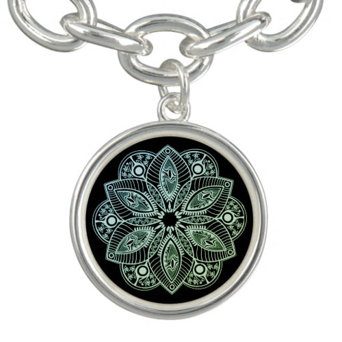 Exotic Tribal Green Gradient Mandala Bracelet