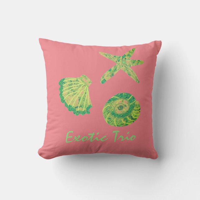 Exotic Trio Throw Pillow (Front)