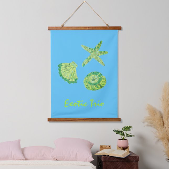 Exotic Trio Wood Topped Wall Tapestry (Bedroom)