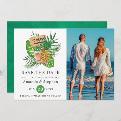 Exotic Tropical Beach Photo Wedding Save The Date