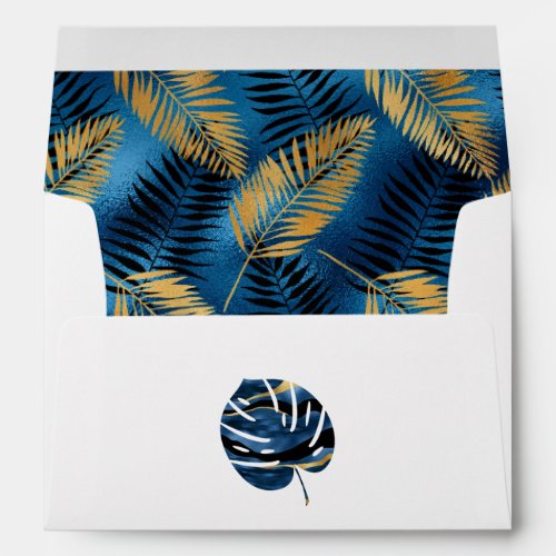 Exotic Tropical Blue and Gold Envelope