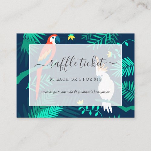 Exotic Tropical Bridal Shower Raffle Ticket Enclosure Card