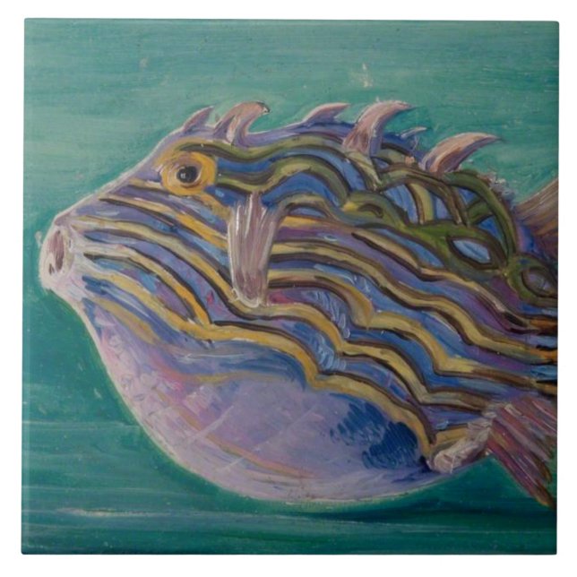 Exotic Tropical Fish (Underwater) (Marianne North) Ceramic Tile (Front)