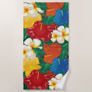 Exotic Tropical Floral Design 🏝 Beach Towel