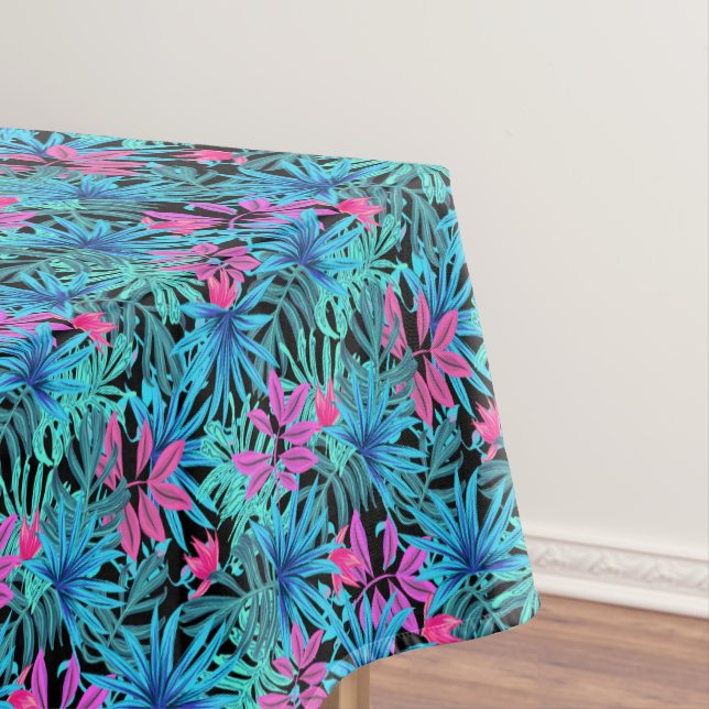 Exotic Tropical Floral Flower Pattern Rectangle Tablecloth (In Situ)