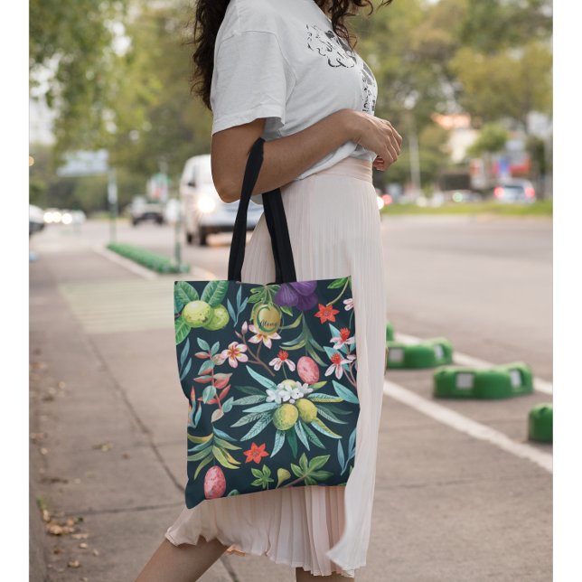 Exotic Tropical Floral Paradise Monogram Tote Bag (Creator Uploaded)
