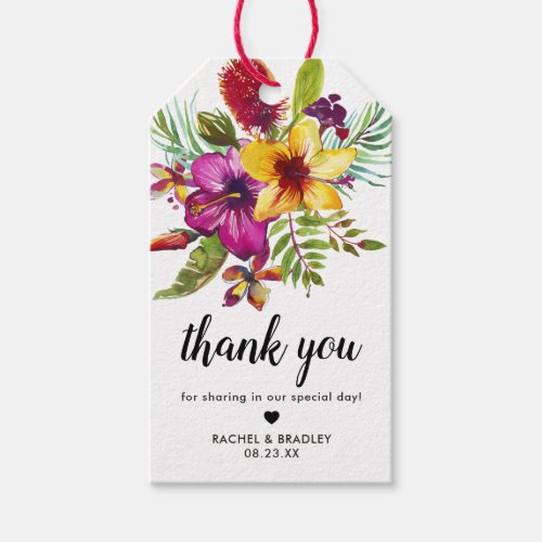 Exotic Tropical Floral Wedding Favor Gift Tags