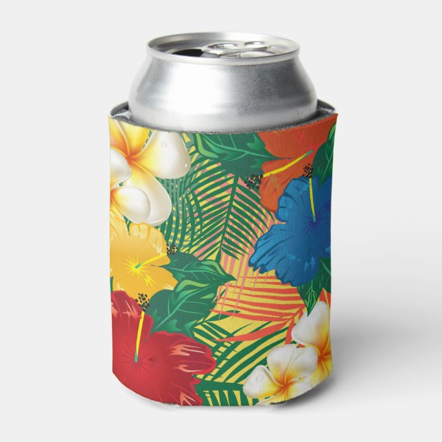 Exotic Tropical Flower Design Can Cooler (Can Front)
