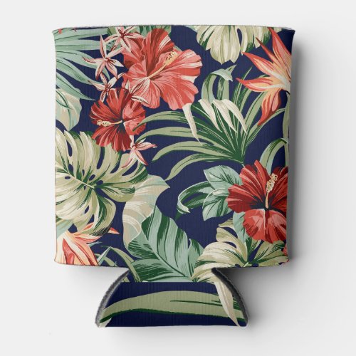 Exotic tropical flowers artwork can cooler