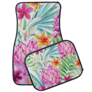 Exotic Tropical Flowers Car Floor Mat