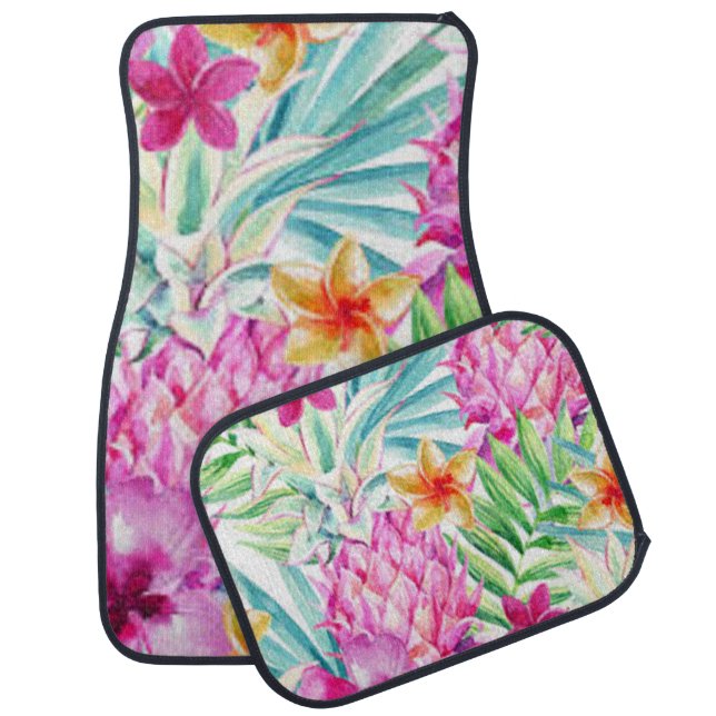 Exotic Tropical Flowers Car Floor Mat (Set)