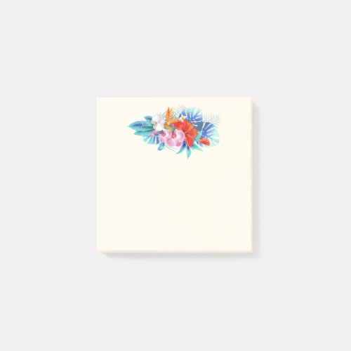 Exotic Tropical Flowers in Pink and Turquoise Post_it Notes