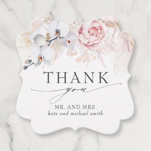 Exotic Tropical Flowers Wedding Thank You Favor Tags
