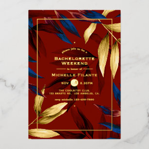 Exotic Tropical Forest Bachelorette Weekend Foil Invitation