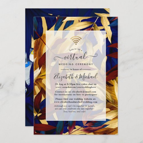 Exotic Tropical Forest Toucan Virtual Wedding Invitation