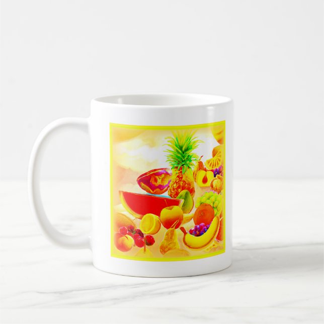 Exotic Tropical Fruits Painting. Buy Now Coffee Mug (Left)