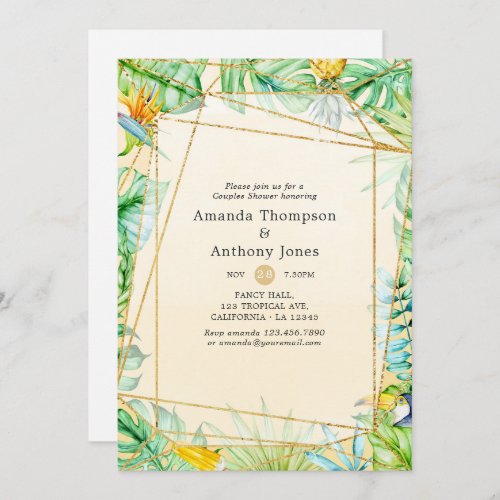 Exotic Tropical Geometric Couples Shower Invitation