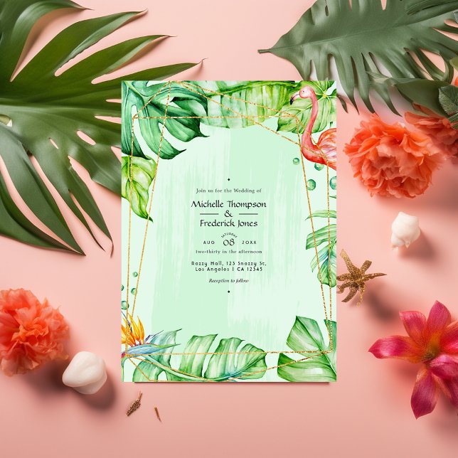 Exotic Tropical Geometric Wedding Invitation (Creator Uploaded)