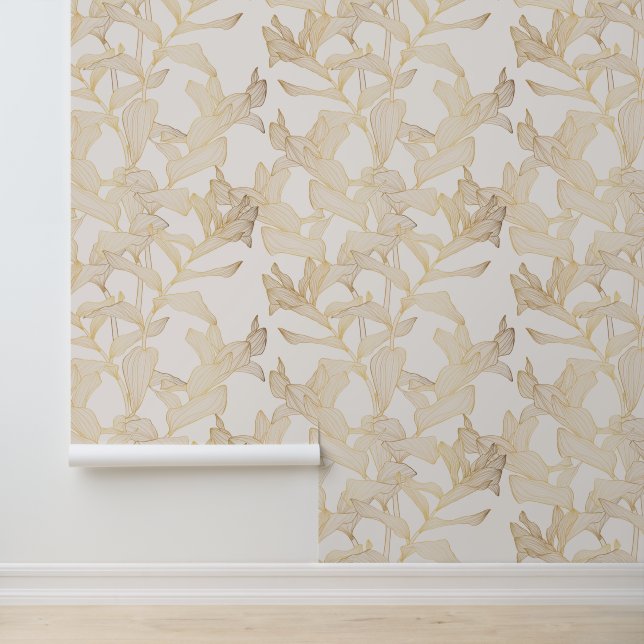 Exotic tropical golden line illustration. wallpaper  (Application)